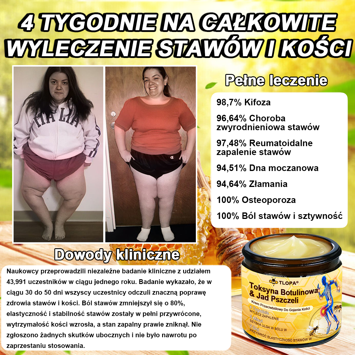TLOPA® Toksyna botulinowa i jad pszczeli Balsam Łagodzący Ból i Leczenie Kości🐝🐝🌿 (Polecane dla seniorów przez ortopedów)🔥🔥🔥