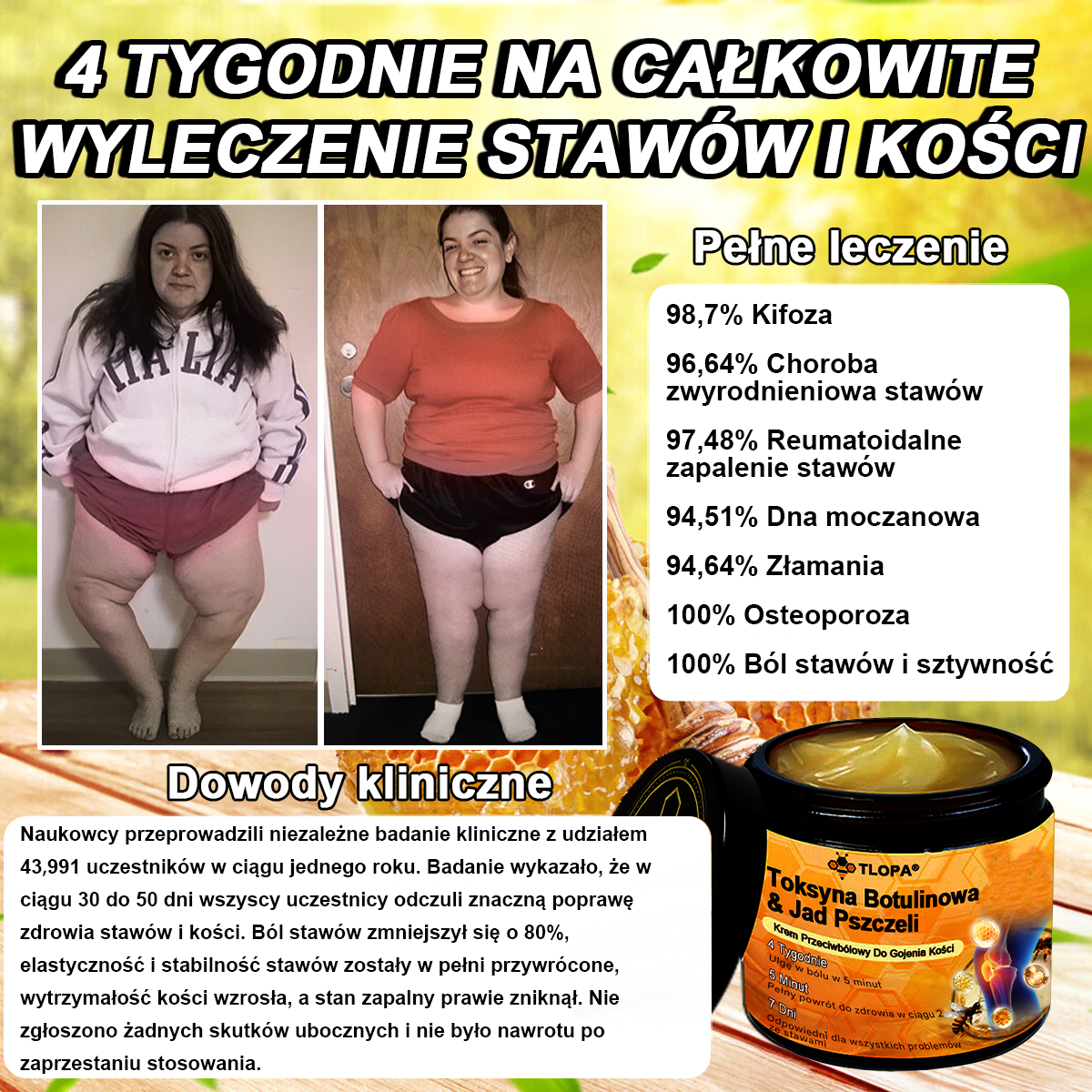 🌿🌿TLOPA® Toksyna botulinowa i jad pszczeli Balsam Łagodzący Ból i Leczenie Kości🐝 (Polecane dla seniorów przez ortopedów)🔥