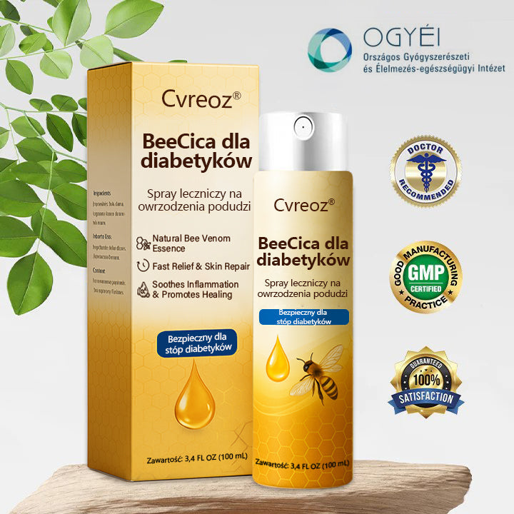 Cvreoz® DiaCure Spray na owrzodzenia stóp cukrzycowych z jadem pszczelim i wąkrotką azjatycką