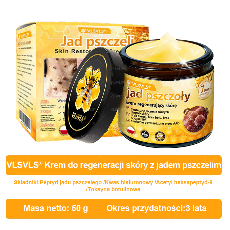 🔥🔥🔥🔥VLSVLS® Krem z jadem pszczelim do regeneracji skóry (👨⚕ odpowiedni dla wszystkich grup wiekowych, polecany przez AAD)