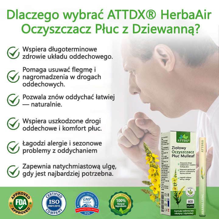 Ziołowy oczyszczacz płuc ATTDX® Mulleaf🌿🌿