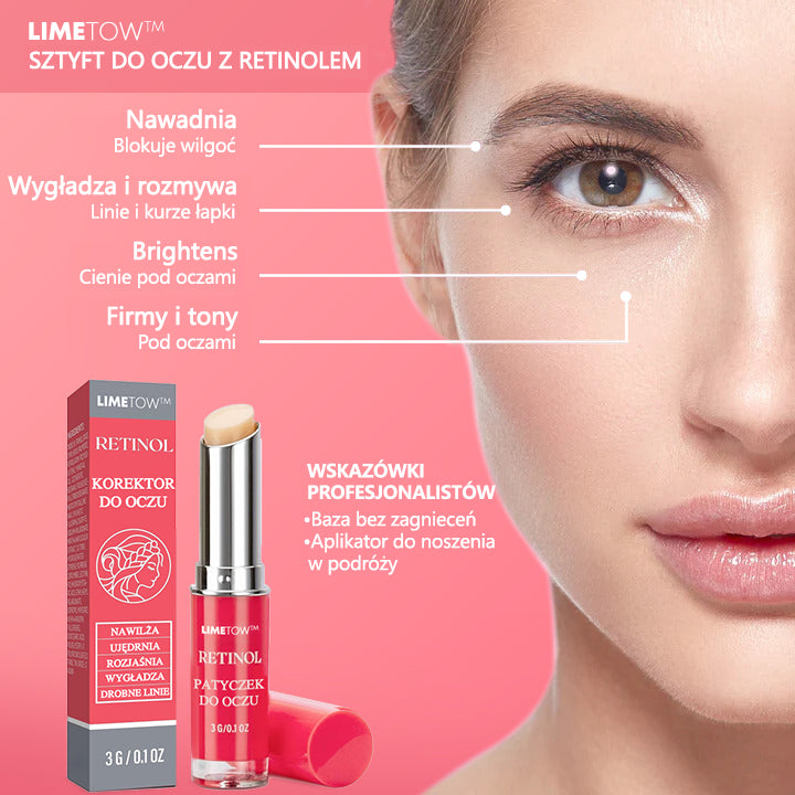 LIMETOW™ Retinol Eye Stick✅ redukuje drobne zmarszczki, opuchliznę i cienie pod oczami🌟