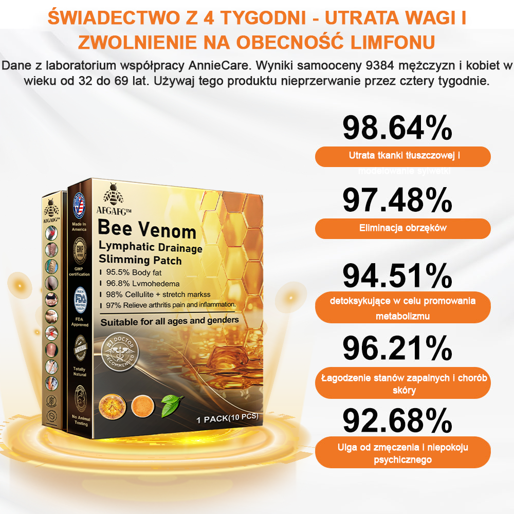 🐝AFGAFG™ Plaster wyszczuplający z drenażem limfatycznym na bazie jadu pszczelego 🔥Ograniczony czas 60% zniżki🔥(nadaje się do użytku przez osoby w każdym wieku)🔥