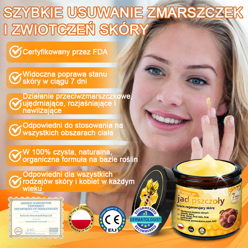🔥🔥🔥🔥VLSVLS® Krem z jadem pszczelim do regeneracji skóry (👨⚕ odpowiedni dla wszystkich grup wiekowych, polecany przez AAD)