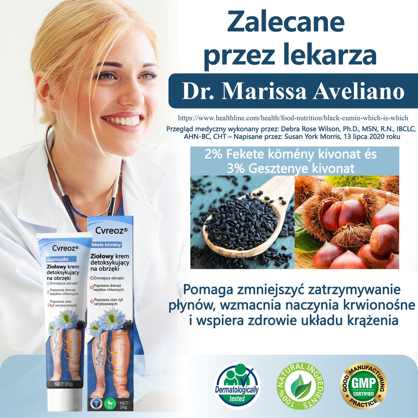 💧💧💧ATTDX® Krem ziołowy łagodzący obrzęki z czarnuszką