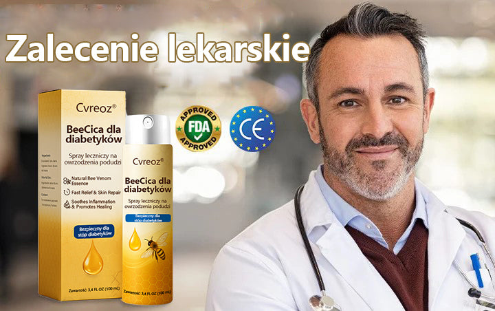 Cvreoz® DiaCure Spray na owrzodzenia stóp cukrzycowych z jadem pszczelim i wąkrotką azjatycką