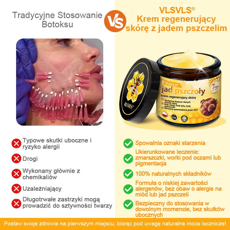 🔥🔥🔥🔥VLSVLS® Krem z jadem pszczelim do regeneracji skóry (👨⚕ odpowiedni dla wszystkich grup wiekowych, polecany przez AAD)