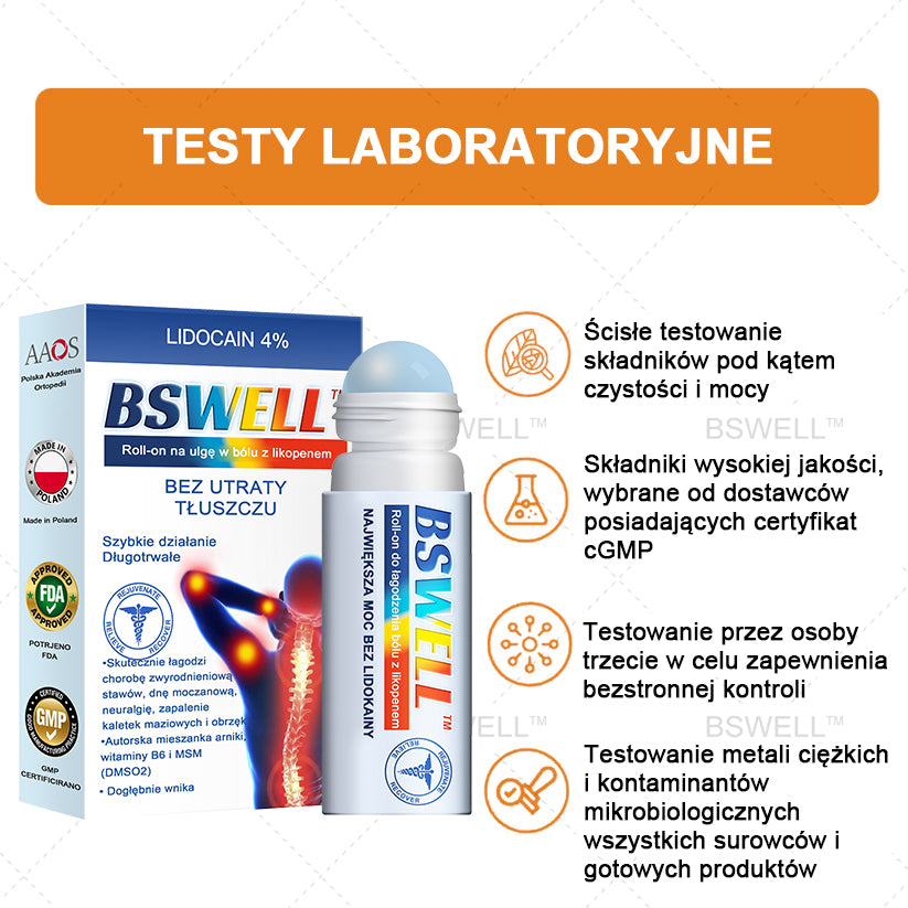 Lidokaina żel przeciwbólowy w kulce (zmniejsza obrzęk stawów, ból, sztywność, zaczerwienienie, ciepło, bóle i zmęczenie stawów), 4% lidokaina, glukozamina, MSM, arnika, chondroityna, witamina K2🔥