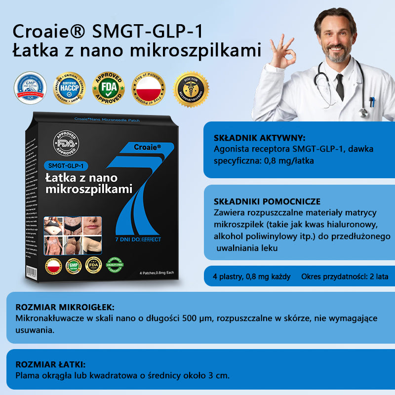 🔥🔥[Zobacz wyniki w ciągu 7 dni 🛡Croaie® SMGT-GLP-1 Nano Microneedle Patch (Bezbolesny, długotrwały, zajmujący się cukrzycą, otyłością i chorobami układu krążenia).