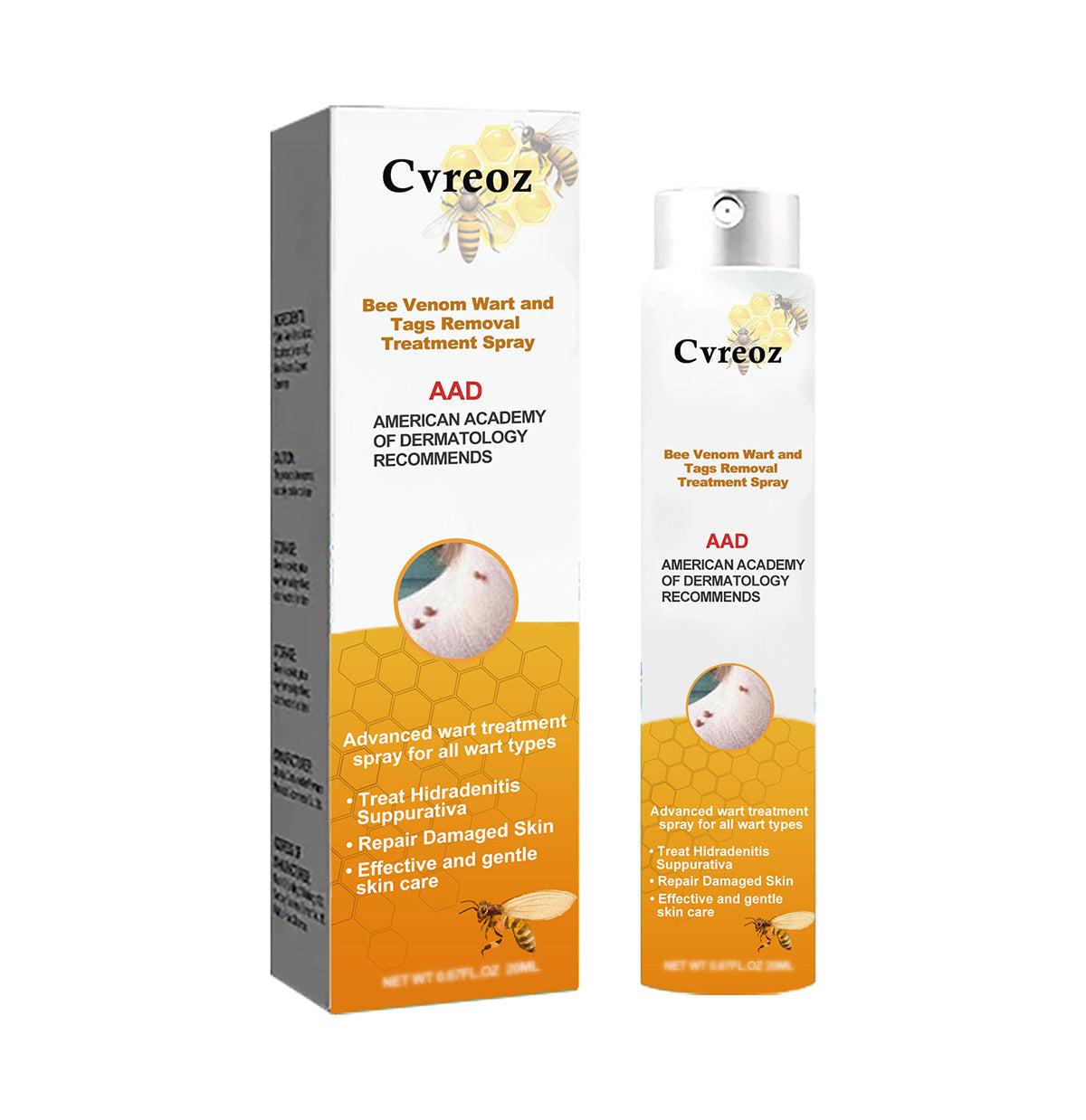 🧡Cvreoz Preparat do usuwania brodawek i znamion z jadem pszczelim Spray (👨⚕AAD POLECA)🐝🐝 (🔥Ostatni dzień promocji 80% taniej)